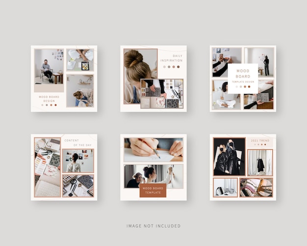 Premium Vector | Social media square template set