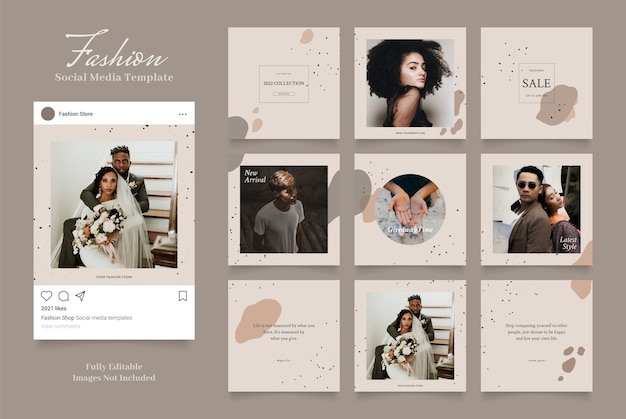 Social media template banner fashion sale promotion. fully editable instagram and facebook square po