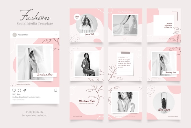 Social media template banner fashion sale promotion. fully editable instagram and facebook square po