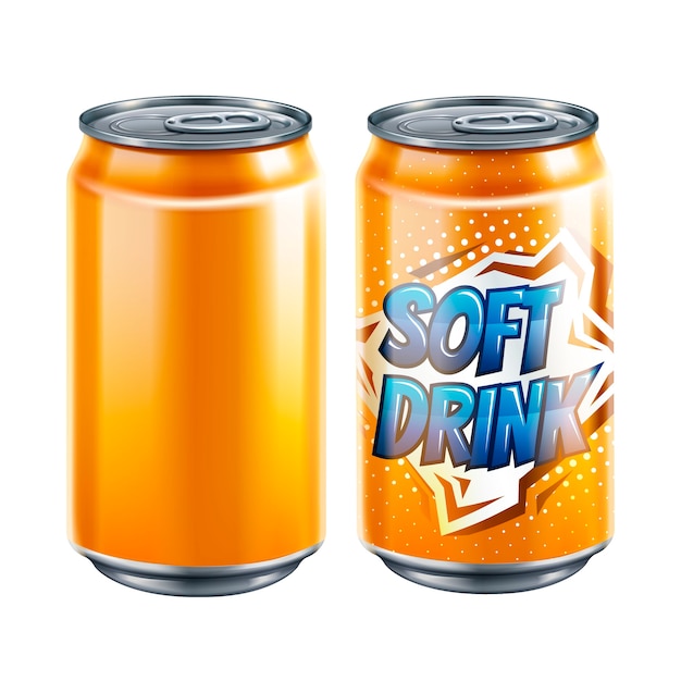 Download Premium Vector Soft Drink Tin Can Template Set