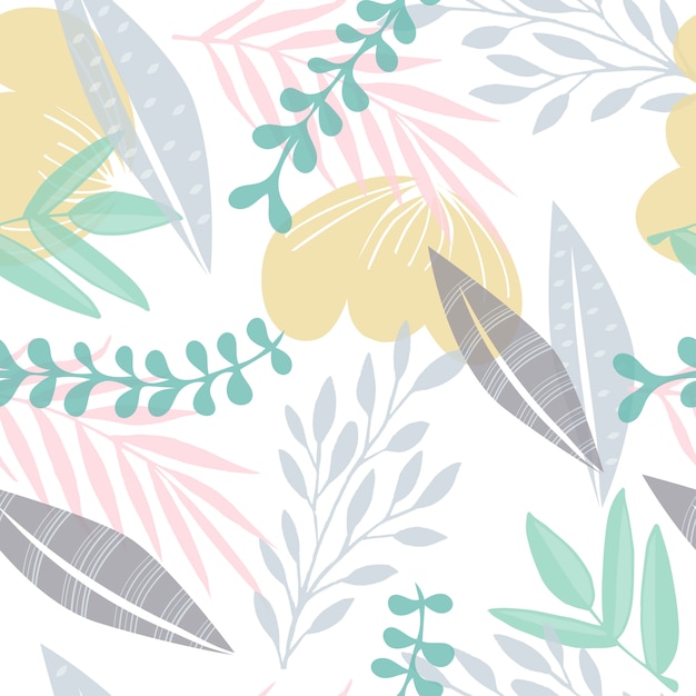 Premium Vector Soft leaves pattern. sweet nature background. soft and