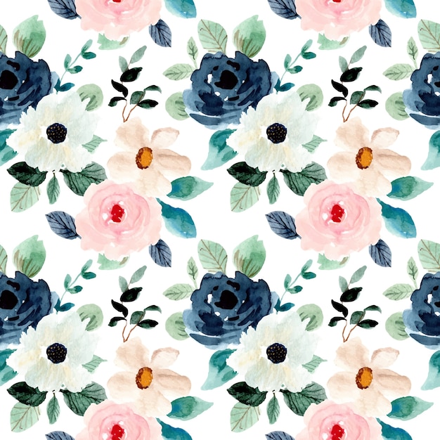 Premium Vector | Soft lush floral watercolor seamless pattern