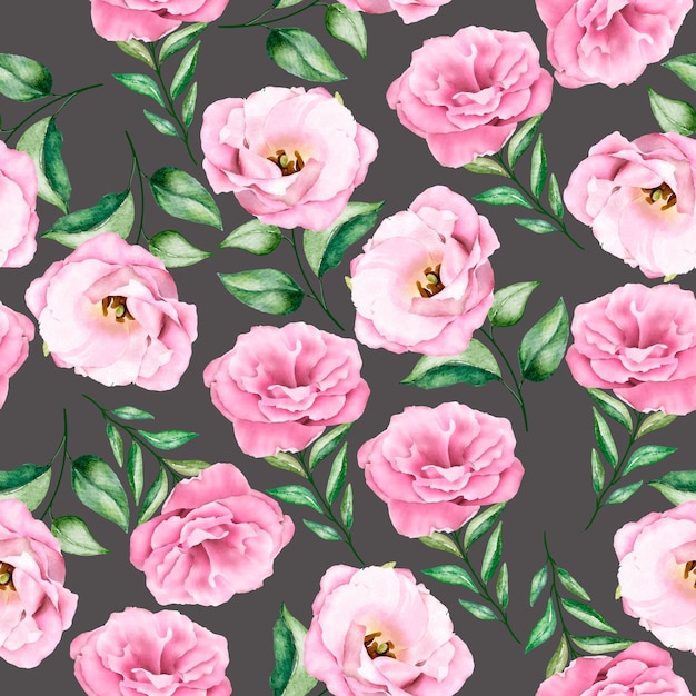 Premium Vector | Soft pink watercolor floral seamless pattern