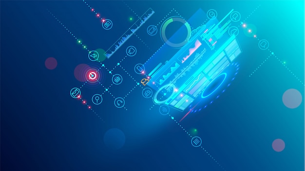 Software development coding process concept. programming, testing cross platform Premium Vector