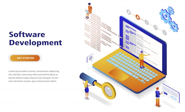 Download Software development modern flat design isometric concept ...