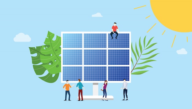 Solar panel energy technology | Premium Vector