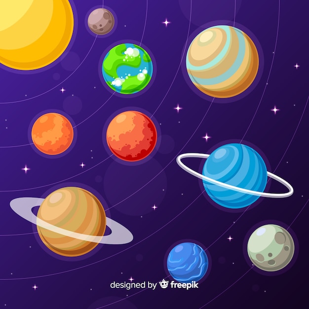 Free Vector | Solar system planets pack