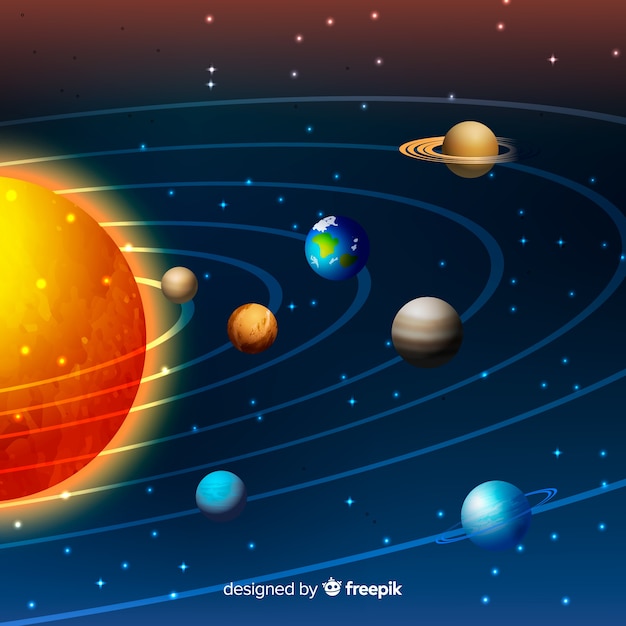 Free Vector | Solar system scheme with realistic design