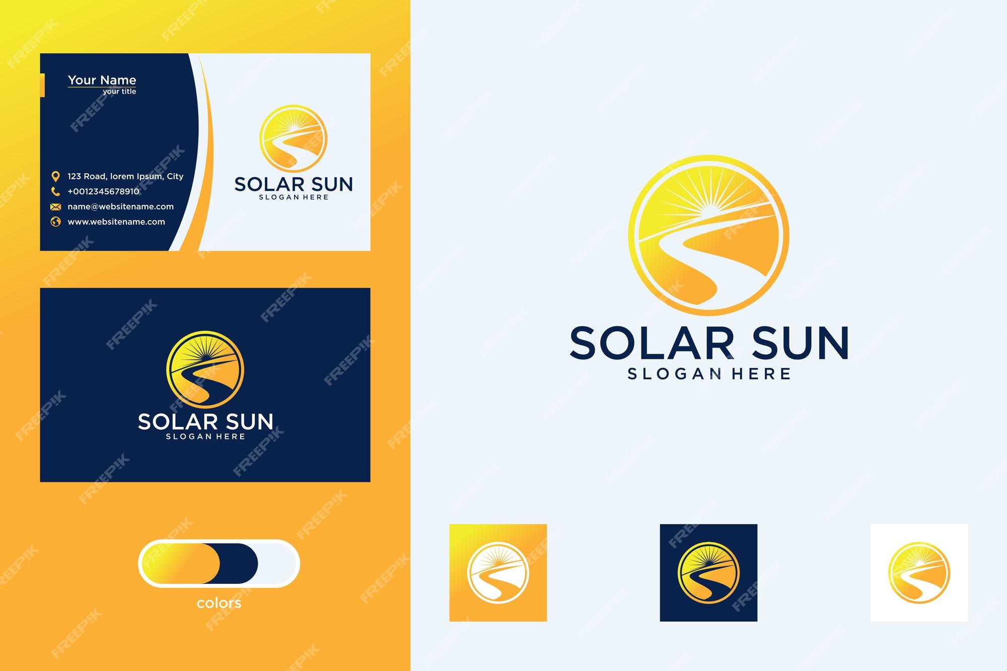 Premium Vector | Solar with sun modern circle logo design