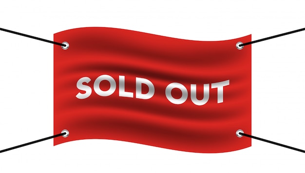 Premium Vector | Sold out red flag banner.
