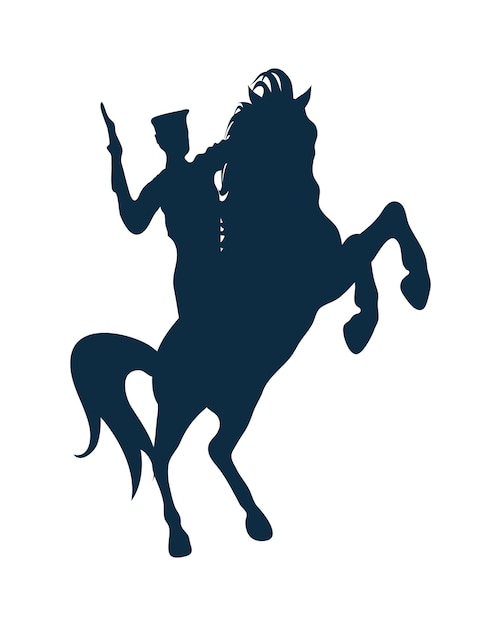 Premium Vector | Soldier on horse with gun silhouette on white