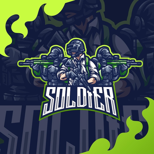 Premium Vector | Soldier mascot logo for esport and sport premium vector