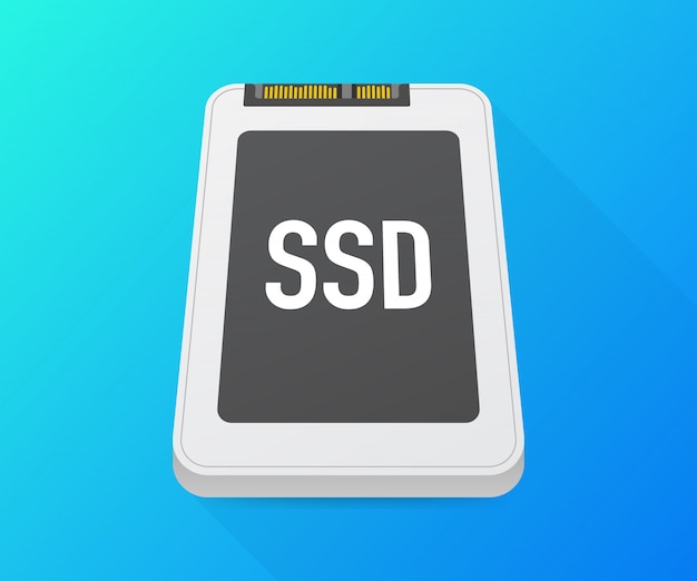 Solid state drive, ssd polygon, computer device, hard disk. vector illustration. Premium Vector