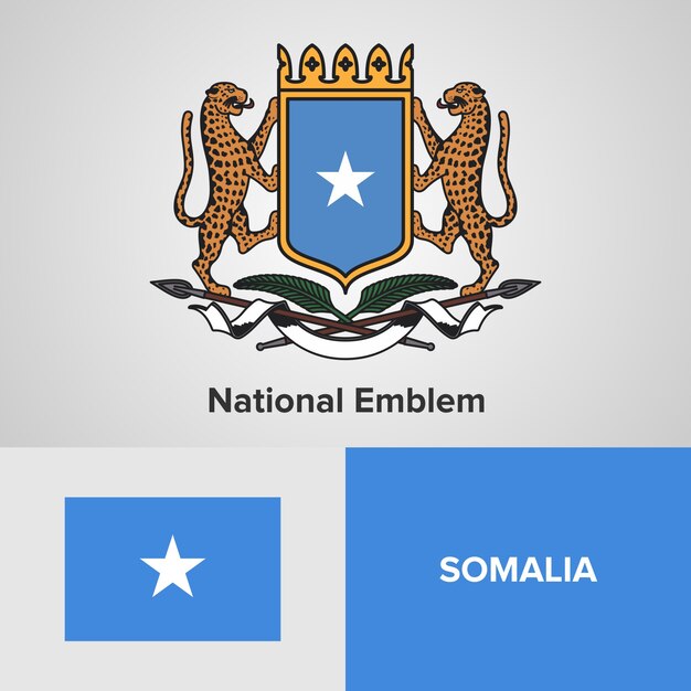 Premium Vector | Somalia national emblem and flag