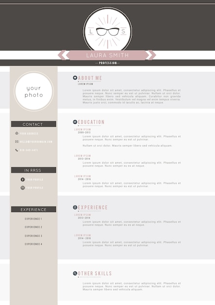 sophisticated resume template vector