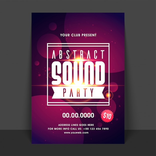 Premium Vector | Sound music party flyer, template design. creative ...