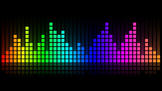 Premium Vector | Sound wave display of equalizer in rainbow color