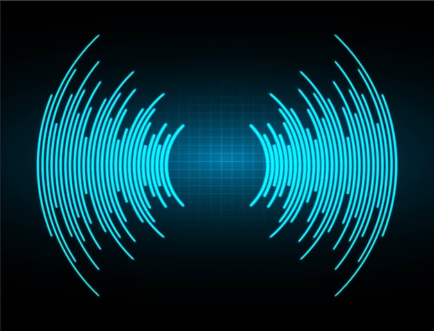 Premium Vector | Sound waves oscillating dark blue light