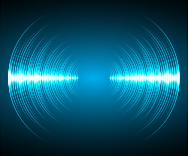 Premium Vector | Sound waves oscillating dark blue light