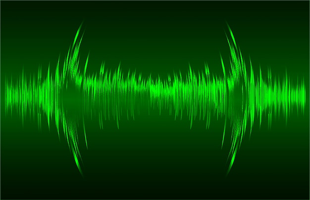 Premium Vector Sound Waves Oscillating Dark Green Light Background