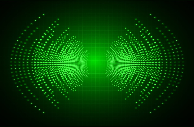 Premium Vector Sound Waves Oscillating Dark Green Light Background