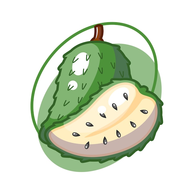 Premium Vector Soursop fruit drawing illustration design