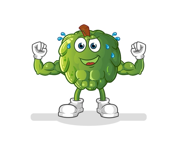 Premium Vector | Soursop muscular cartoon. cartoon mascot vector