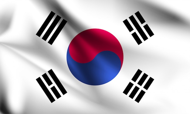 Download South korea flag blowing in the wind. part of a series ...