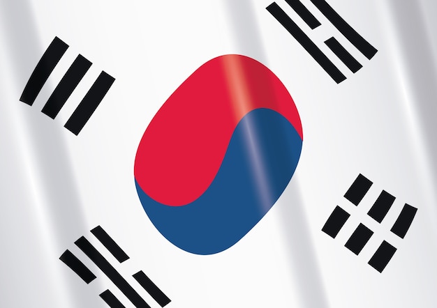 Download South korea flag design | Premium Vector