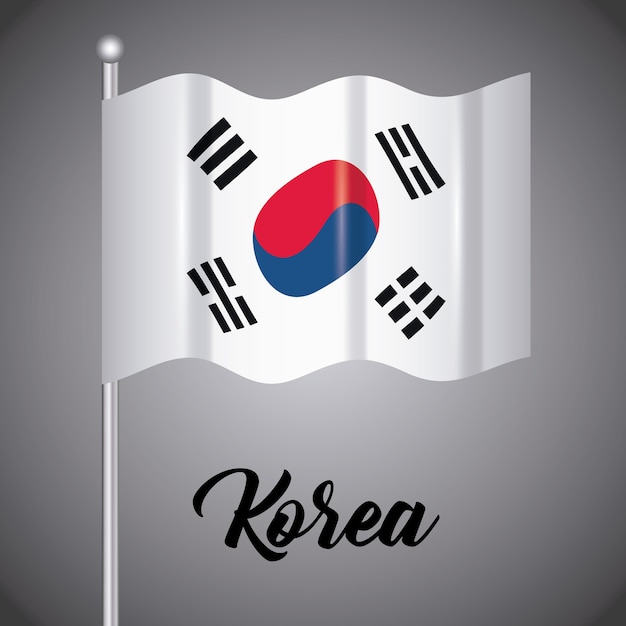 Download South korea flag design | Premium Vector