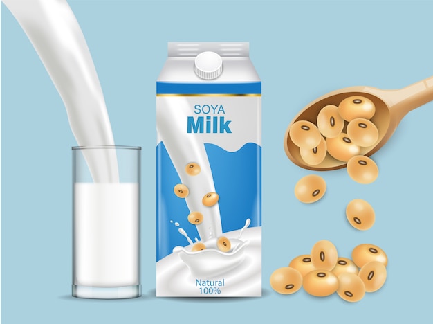 Download Premium Vector | Soy milk mockup