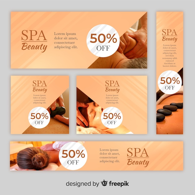 Free Vector Spa Banner Collection With Photo