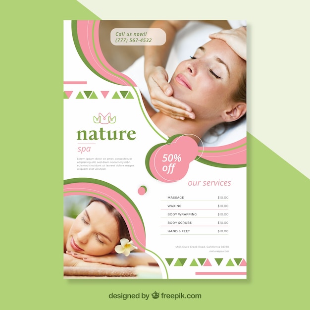 Download Free Download Free Spa Cover Template With Image Vector Freepik Use our free logo maker to create a logo and build your brand. Put your logo on business cards, promotional products, or your website for brand visibility.