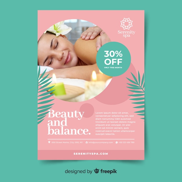 Free Vector Spa Flyer Template