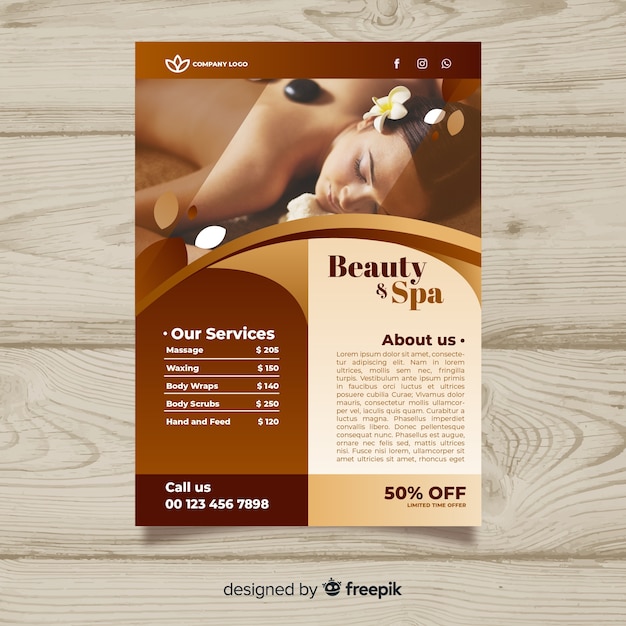 Free Vector Spa Flyer Template