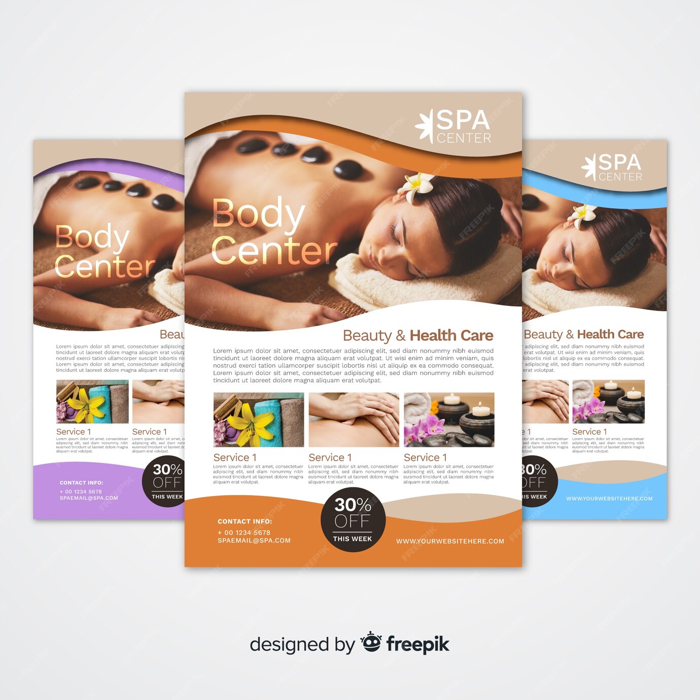 Free Vector | Spa flyer template