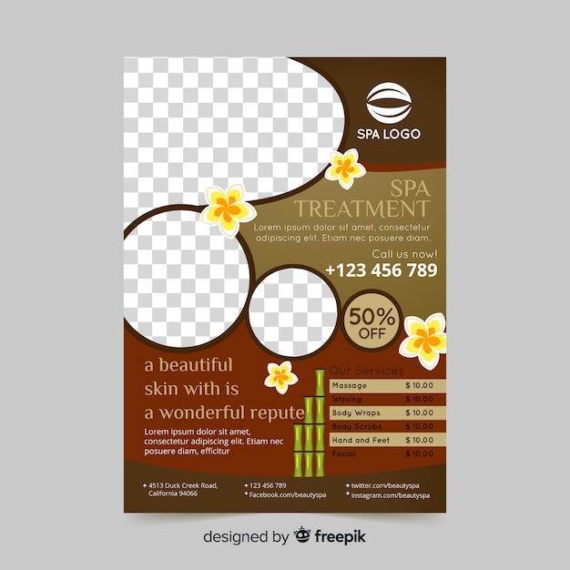 Free Vector Spa Flyer Template