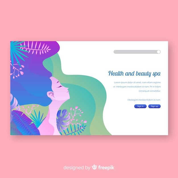 Spa landing page Free Vector
