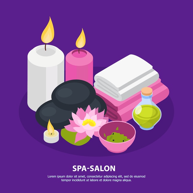 Download Spa salon isometric background | Free Vector