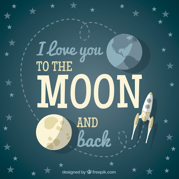 Space background with romantic date
