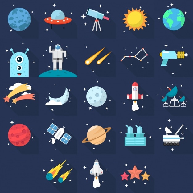 Download Free Vector | Space icons