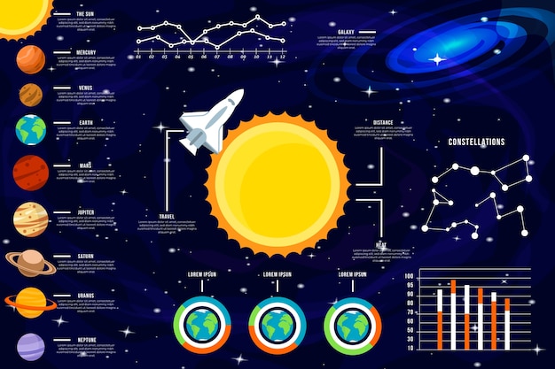 Free Vector | Space infographic set