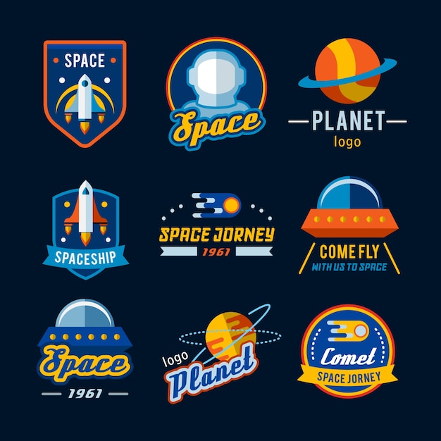 Space logo collection Vector | Premium Download