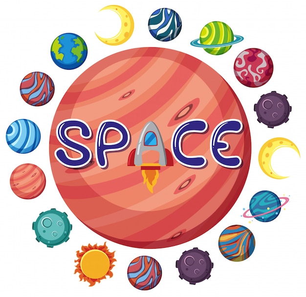 Download Free Space Logo With Many Planets In Circle Shape Premium Vector Use our free logo maker to create a logo and build your brand. Put your logo on business cards, promotional products, or your website for brand visibility.