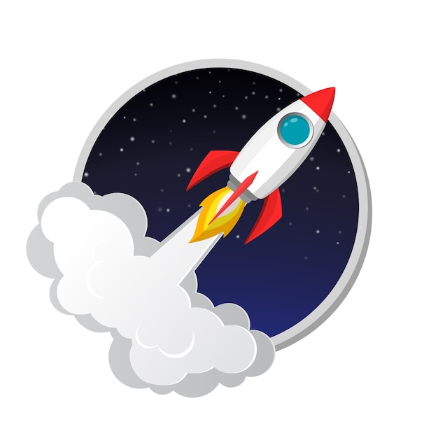 Download Space rocket launch model icon | Premium Vector