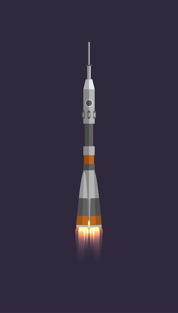 Premium Vector | Space rocket in universe icon