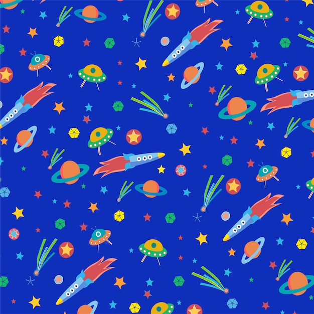 Premium Vector | Space seamless pattern background