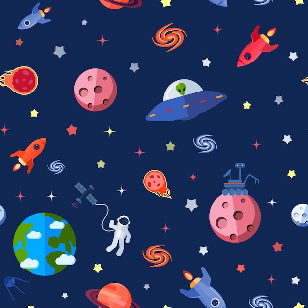 Free Vector | Space seamless pattern