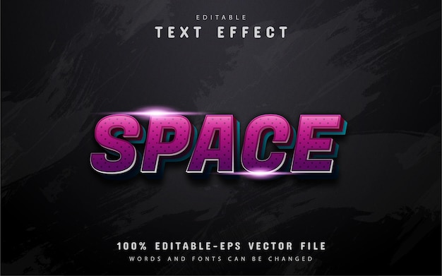 Premium Vector | Space text, 3d purple gradient style text effect