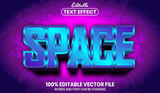 Premium Vector | Space text, font style editable text effect